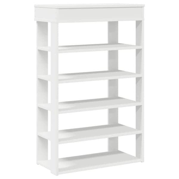 Skohylla vit 60x30x98 cm konstruerat trä