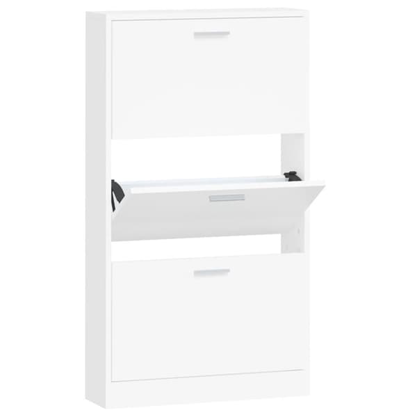 Skoskåp vit 59x17x108 cm konstruerat trä