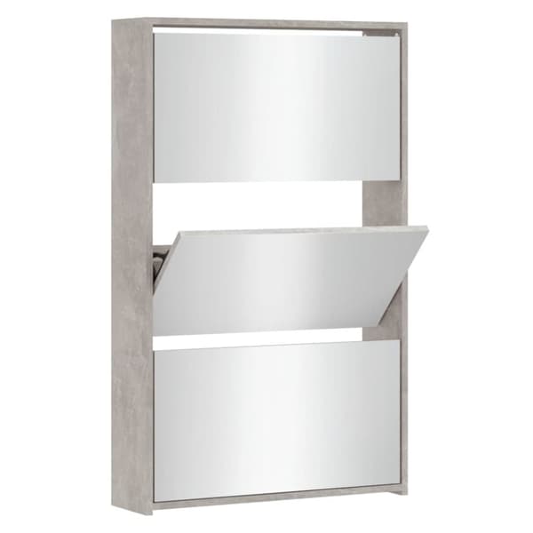 Skoskåp med 3 skåp betonggrå 63x17x102,5 cm