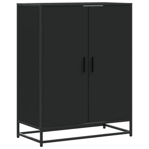 Skoskåp svart 75x38x97,5 cm konstruerat trä och metall