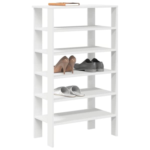 Skohylla vit 61x32x105 cm konstruerat trä