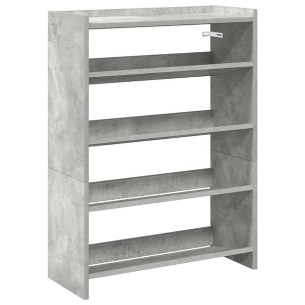 Skohylla betonggrå 60x25x81 cm konstruerat trä