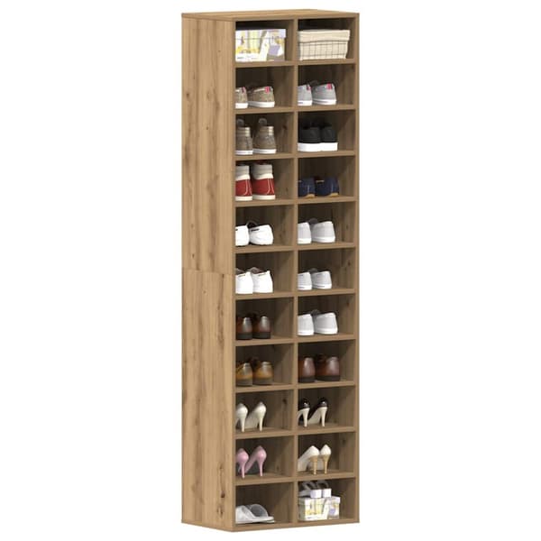 Skoskåp hantverksmässig ek 54x34x183 cm konstruerat trä