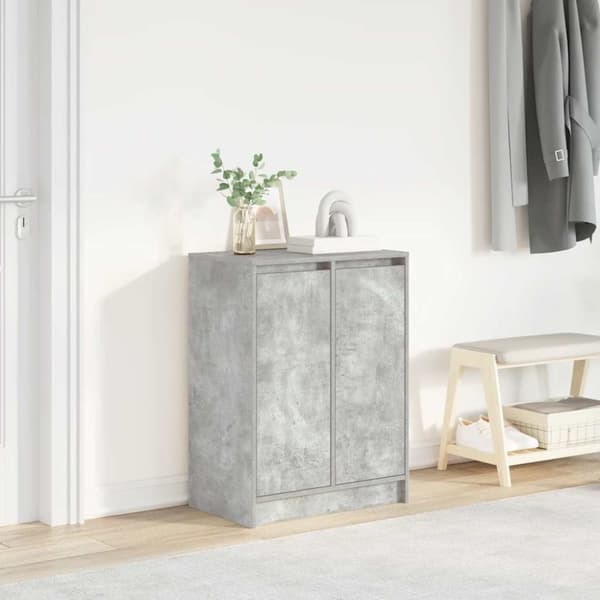Skoskåp betonggrå 57x34x76 cm konstruerat trä