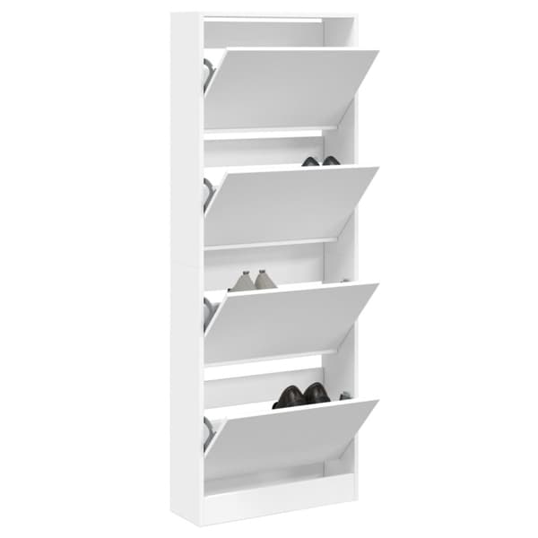 Skohylla vit 60x21x163,5 cm konstruerat trä