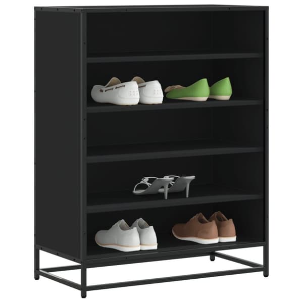 Skoskåp svart 75x38x97,5 cm konstruerat trä och metall