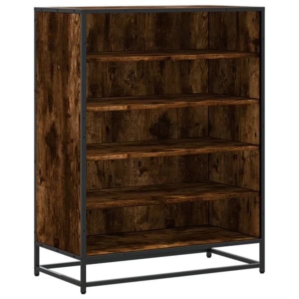 Skoskåp rökfärgad ek 75x38x97,5 cm konstruerat trä och metall