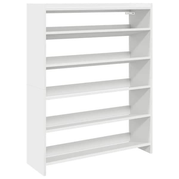 Skohylla vit 80x25x100 cm konstruerat trä
