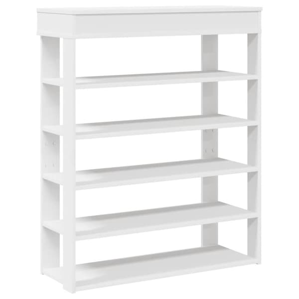 Skohylla vit 80x30x98 cm konstruerat trä