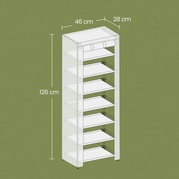 Shoe Rack - 7 nivåer - med lock - skoskåp