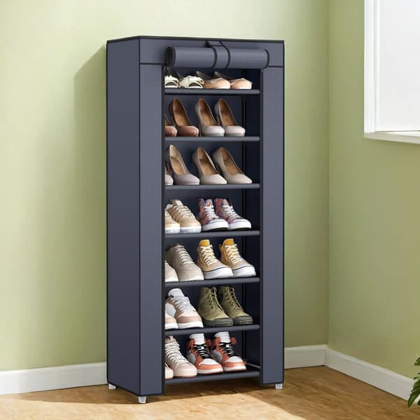 Shoe Rack - 7 nivåer - med lock - skoskåp
