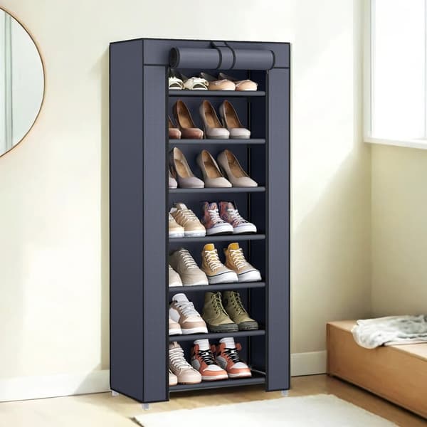 Shoe Rack - 7 nivåer - med lock - skoskåp