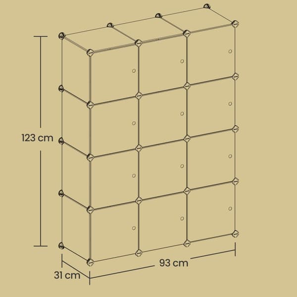 Plank System - Shoe Rack - Døre - 12 terninger