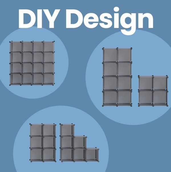 Sko rack - DIY - 16 terninger - 31 x 123 x 123 cm