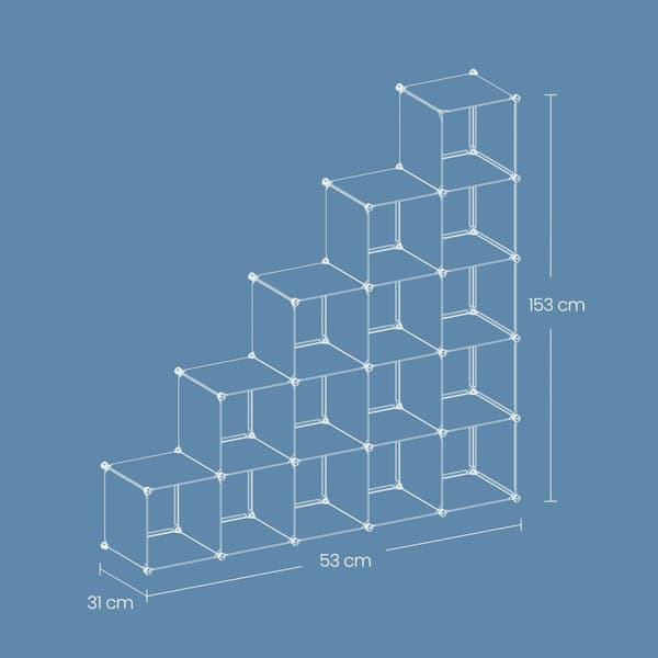 Sko rack - DIY - 16 terninger - 31 x 123 x 123 cm
