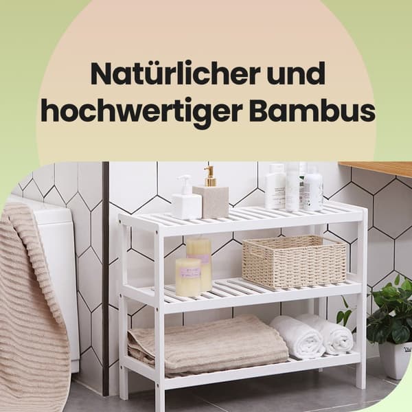 Sko rack - bambus - hvid