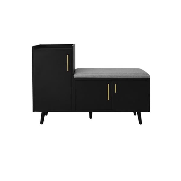 Skoavställning med tre förvaringsdörrar och flera förvaringsfack - Dimensioner: L100/T34/H69 cm
