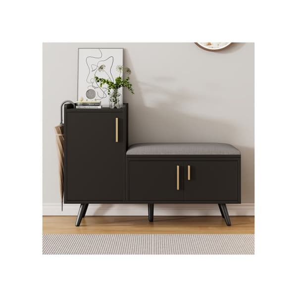 Skoavställning med tre förvaringsdörrar och flera förvaringsfack - Dimensioner: L100/T34/H69 cm