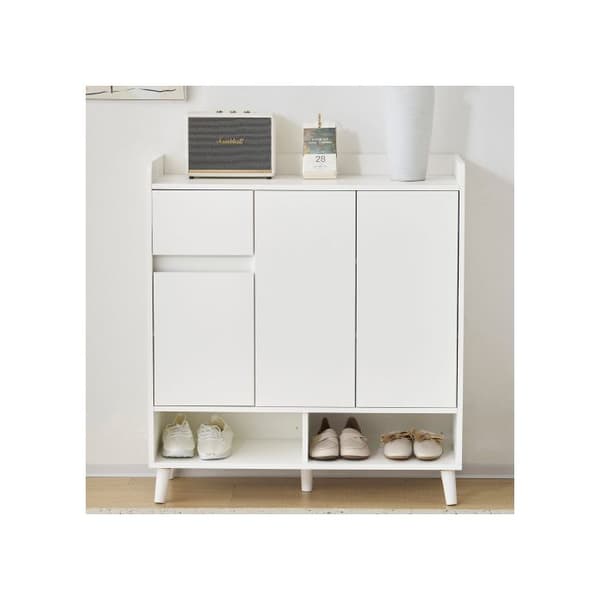 Buffé/skoarkiv med justerbar hylla, ben av massivt trä - Mått: H 99 cm x B 90 cm x D 35 cm