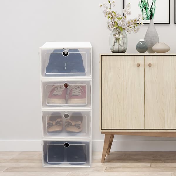Skoopbevaringskasser, Stabelbart design, Gennemsigtige skuffer, Pladsbesparende