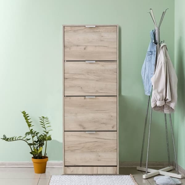Sko Rack, 58x18x155 cm, Grå