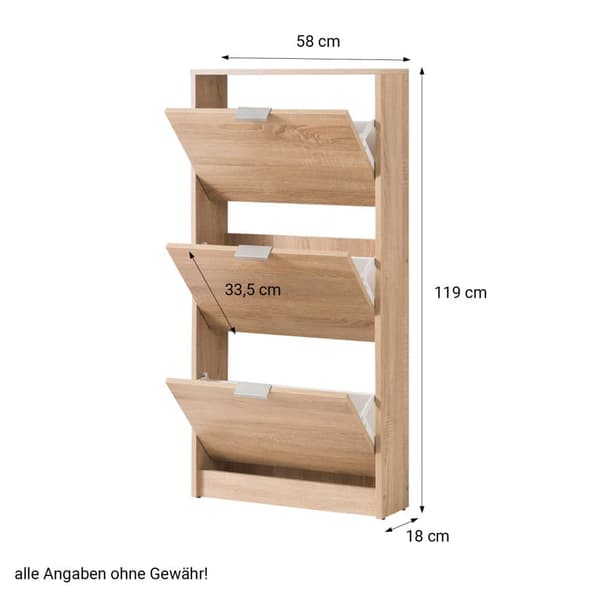 Sko Rack, 58x18x119 cm, Natur