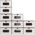 Miniatyrbild 8 av 9: 10X Stapelbara skokartonger Papperskuber 35 cm x 23 cm x 13 cm Brun/vit