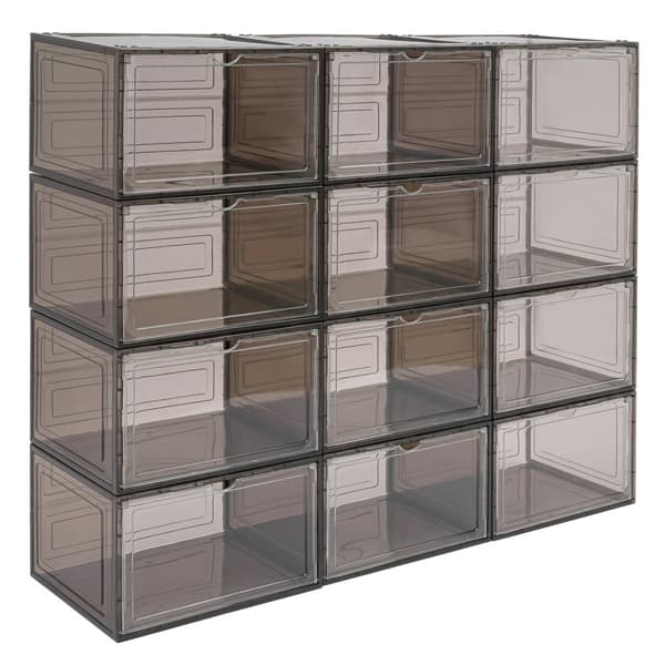 Skoförvaringslådor, stapelbar design, klart akrylmaterial