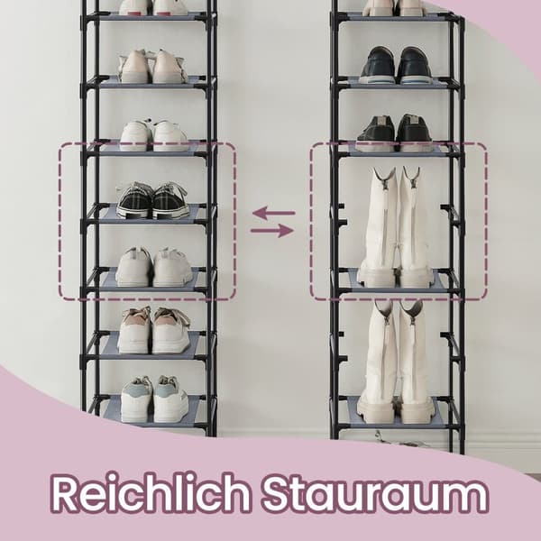 Rootz 10 Level Shoe Rack - Shoe Storage - Footwear Organizer - Space Saving - 33cm x 33 cm x 173 cm