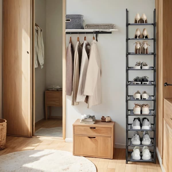Rootz 10 Level Shoe Rack - Shoe Storage - Footwear Organizer - Space Saving - 33cm x 33 cm x 173 cm
