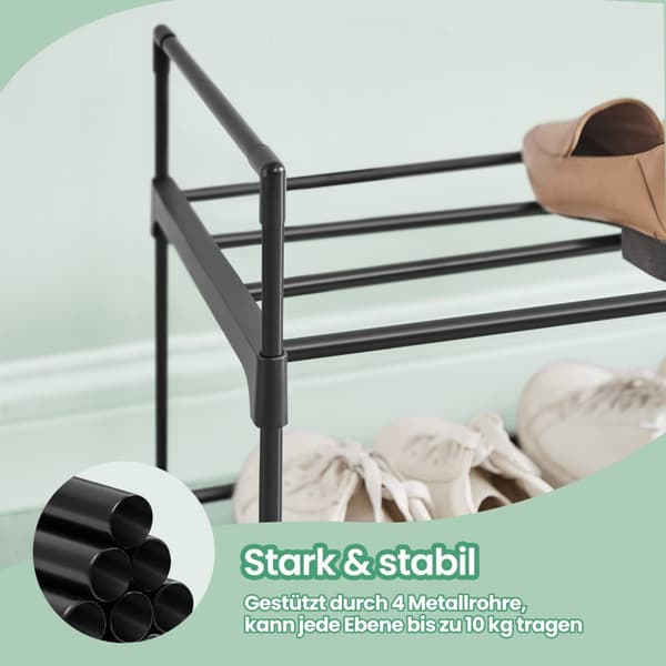 Rootz 2 Level Shoe Shelf - Metal Shoe Stand - Shoe Storage - Easy Assembly - 92 cm x 30cm x 33 cm