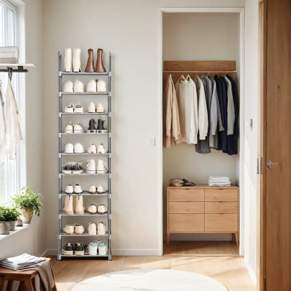 Rootz 10 Level Shoe Shelf - Open Shoe Cabinet - Smal Shos Stand - Space Saver - 45 cm x 30cm x 174 cm