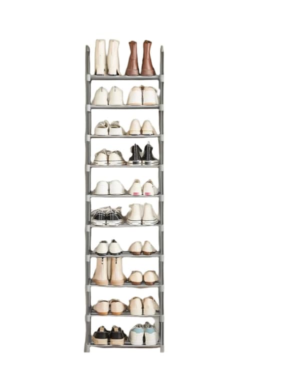 Rootz 10 Level Shoe Shelf - Open Shoe Cabinet - Smal Shos Stand - Space Saver - 45 cm x 30cm x 174 cm