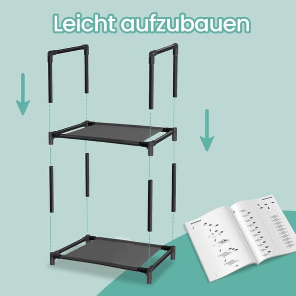 ROOTZ 10 Level Shoe Rack - Skoopbevaring - Fodtøjsarrangør - Metalrør - Rumbesparende - 33 x 33 x 173 cm