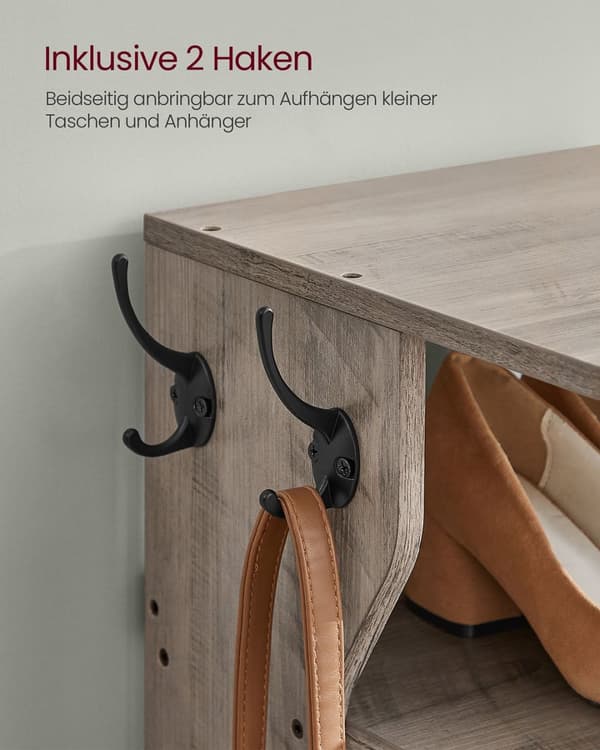 Rootz 7 -nivå smal skohylla - skonförvaringsenhet - brunskostång - rymdbesparande design - 30 x 26,4 x 110,4 cm