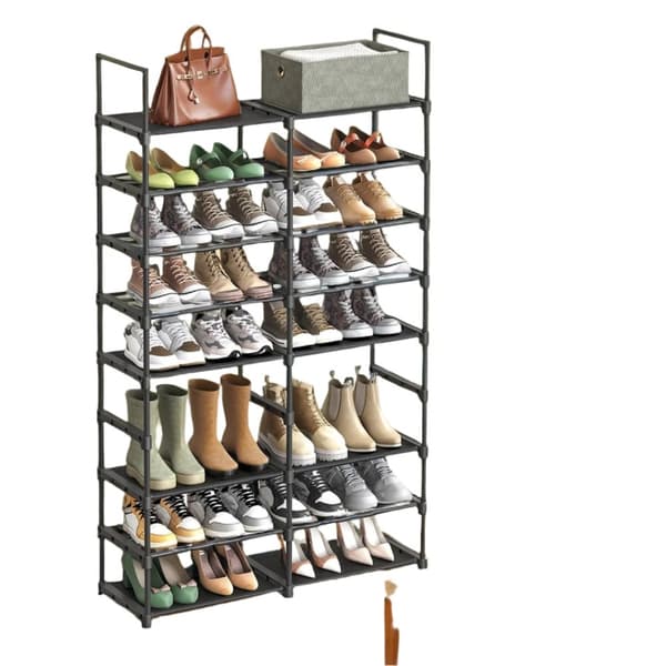 Rootz 8 -niveau Schuhregal - Skohylde - Opbevaringsstativ - Justerbare hylder - Fleece -materiale - 29,5 cm x 86,9 cm x 157,6 cm