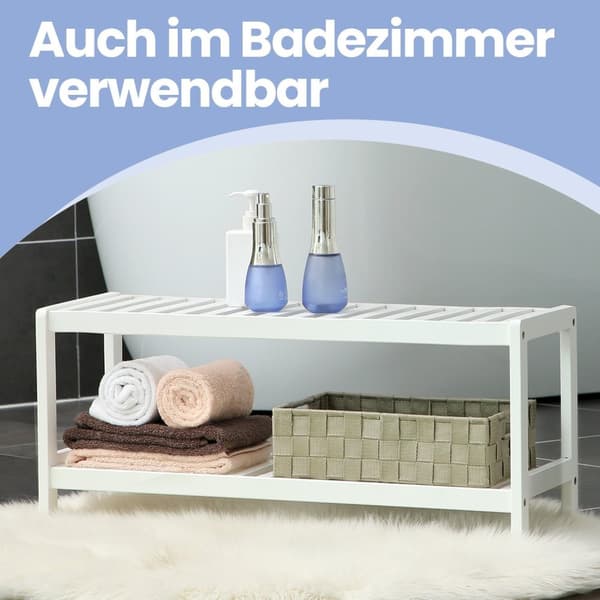 Rootz Bamboo Shoe Shelf - Shoe Organizer - Lagringsställ - Idealisk för sneakers & stövlar - 70 cm x 26 cm x 33 cm