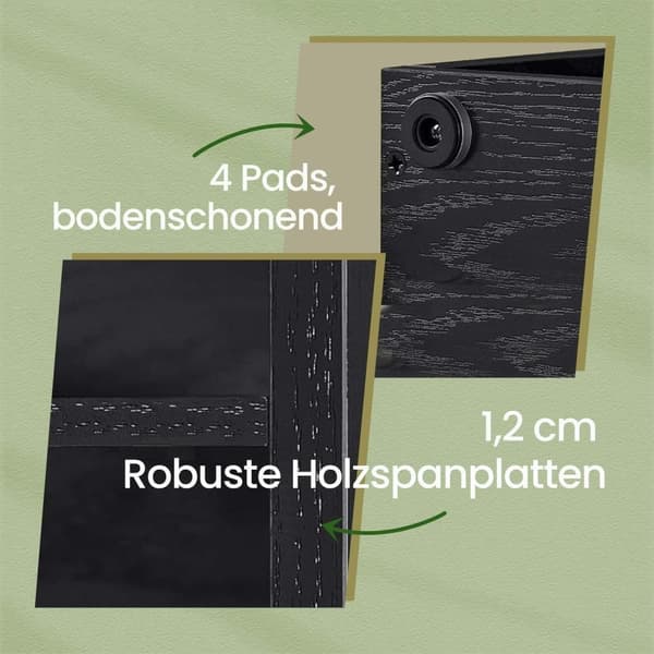 Rootz Shoe Bench - Kengän hylly - Entrway -istuimet - tilaa säästävä muotoilu - 30,1 cm x 104,1 cm x 48,1 cm - musta