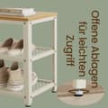 Miniatyrbild 5 av 5: Rootz skobänk med 2 gitterhyllor - skoshyllor - sko rack - rymdbesparande design - 30 cm x 73 cm x 45 cm