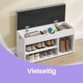 Miniatyrbillede 4 af 5: Rootz Shoe Bench med opbevaring - godt polstret - Entryway Bench - Nøglefordel: 3 åbne rum - 30 cm x 80 cm x 44 cm