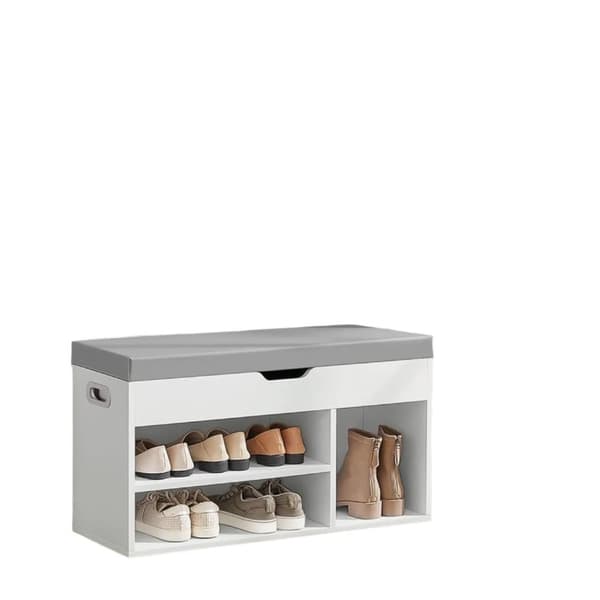 Rootz Shoe Bench med opbevaring - godt polstret - Entryway Bench - Nøglefordel: 3 åbne rum - 30 cm x 80 cm x 44 cm