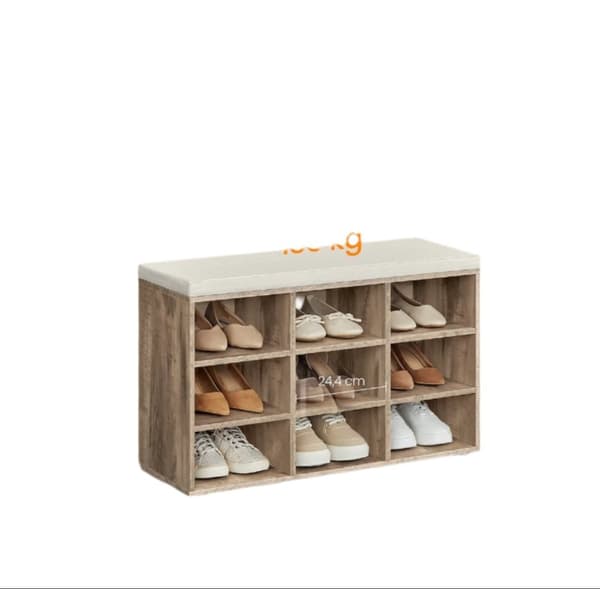 Rootz -kenkäpenkki säilytystilassa - kengän hylly istuimella - sisäänkäynnin penkki - tilaa säästävä muotoilu - 30,4 cm x 78,6 cm x 48,1 cm