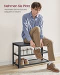 Miniatyrbild 3 av 6: Rootz Shoe Bench - Storage Bench - Shoe Rack - Organisera skor - 30x73x45cm Black - Träflipplatta & stål