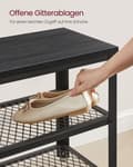 Miniatyrbild 4 av 6: Rootz Shoe Bench - Storage Bench - Shoe Rack - Organisera skor - 30x73x45cm Black - Träflipplatta & stål