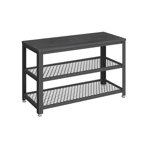 Rootz Shoe Bench - Storage Bench - Shoe Rack - Organisera skor - 30x73x45cm Black - Träflipplatta & stål