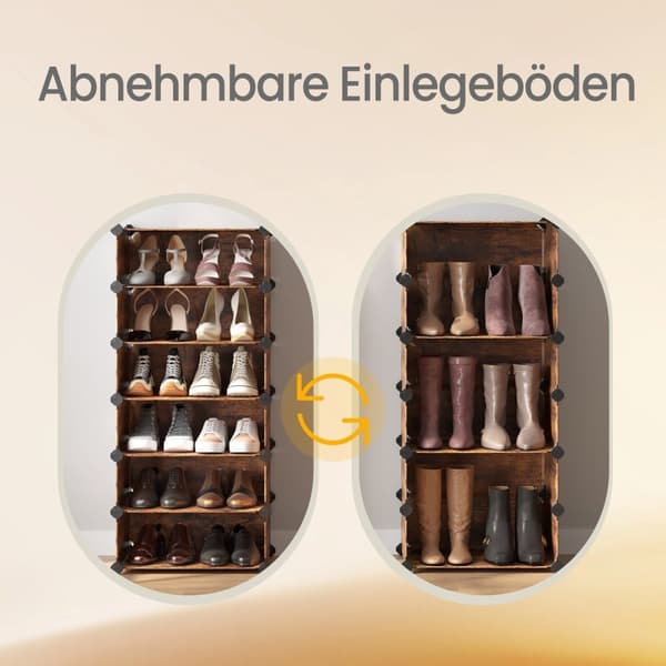Rootz Shoe Organizer Shelf System - Rack - Lagringsenhet - Stabil och hållbar - 43 cm x 31 cm x 173 cm eller 83 cm x 31 cm x 88 cm