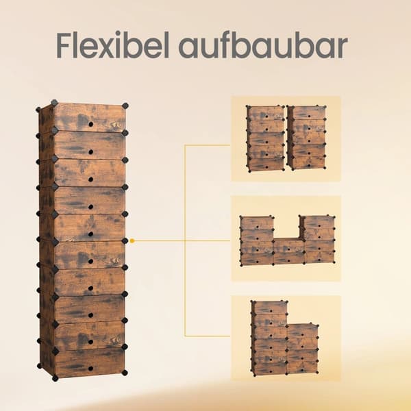 Rootz Shoe Organizer Shelf System - Rack - Lagringsenhet - Stabil och hållbar - 43 cm x 31 cm x 173 cm eller 83 cm x 31 cm x 88 cm