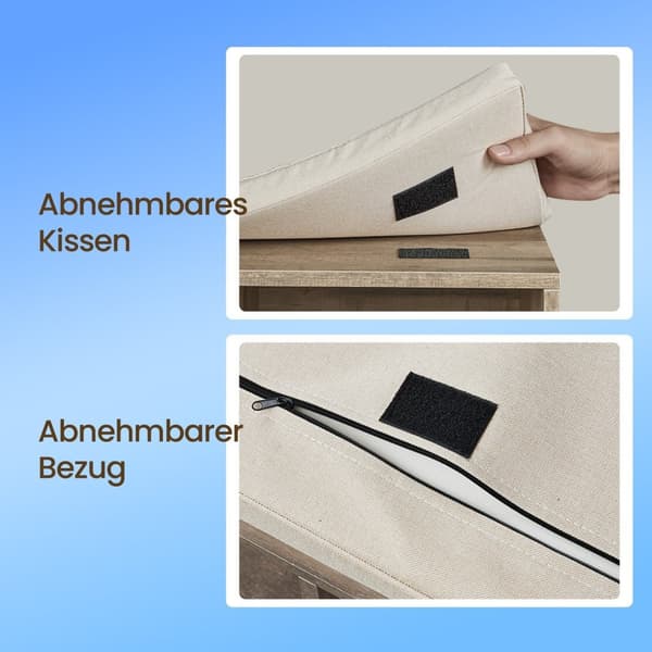Rootz Shoe Bench - Skohylde - Indgangssæder - Organiser sko - 30,1 cm x 104,1 cm x 48,1 cm - Kamelbrun linnimitet