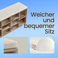Miniatyrbillede 5 af 5: Rootz Shoe Bench - Skohylde - Indgangssæder - Organiser sko - 30,1 cm x 104,1 cm x 48,1 cm - Kamelbrun linnimitet