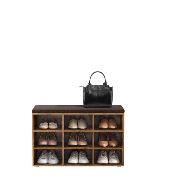 Rootz -kenkäpenkki säilytystilassa - kengän hylly istuimella - kengän järjestäjä - Vintage Brown - 30,4 cm x 78,6 cm x 48,1 cm